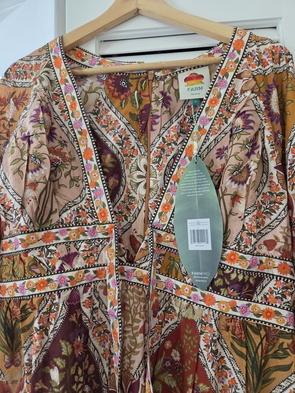 FARM Rio Floral Blouse in Teal, Yellow, Red - Picture 16 of 16